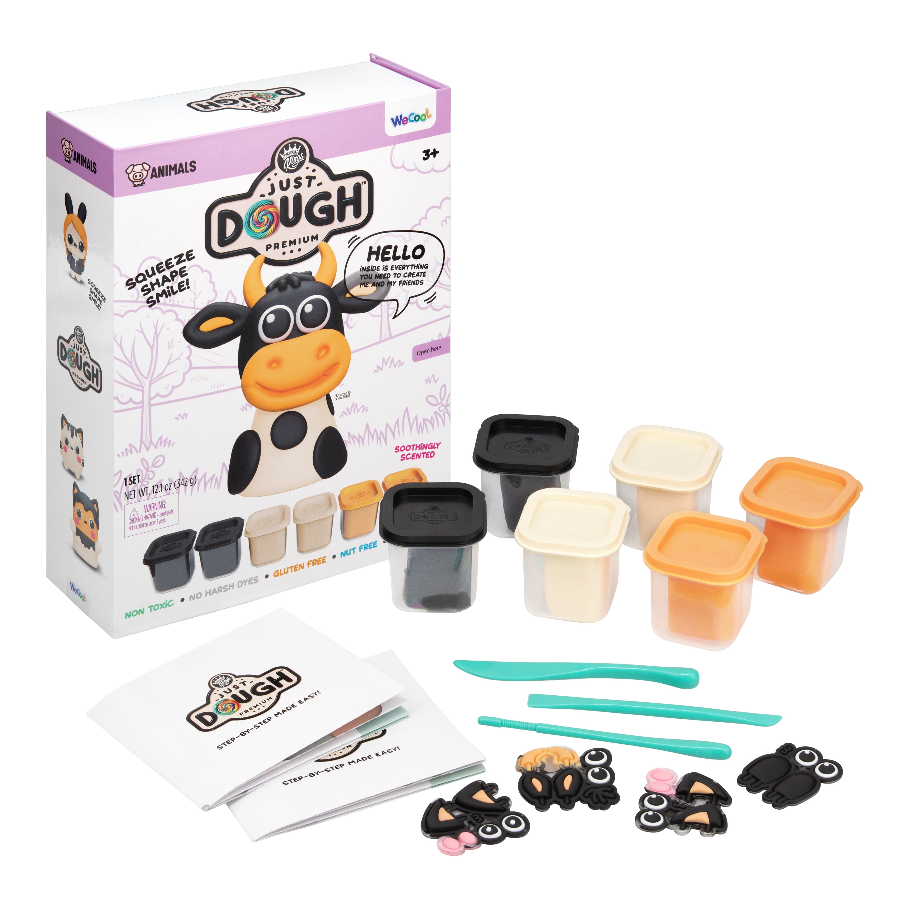 Compound Kings, Just Dough, Play Dough, Cow Character Pack, Multicolor, Children Ages 3+