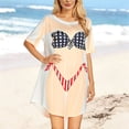 thumbnail image 5 of Pounoo Womens Cover Ups Swimwear Print Short Sleeve Relaxed Fit Lightweight Comfy Tees Casual Street Style Tops Summer Wear Gift, 5 of 6
