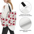 thumbnail image 3 of Balery Leaves And Anemone Flowers In Red Grey Bolsa Tote Estilo Estético con Cremalleras, Bolsa de Hombro, Bolsa de Compras Grande y Plegable, 3 of 8