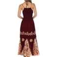 thumbnail image 2 of Sakkas Batik Triangle Smocked Empire Waist Dress - Chocolate - One Size, 2 of 4