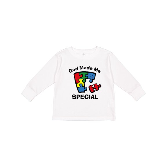 Inktastic Autism God Made Me Special Boys or Girls Long Sleeve Toddler T-Shirt