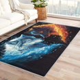 thumbnail image 1 of Wolf Rugs for Bedroom - Ice and Fire Rug & Home Decor, Wolf Wild Animal Rugs for Entryway, Washable Rugs, 3x4 Area Rug, Non Slip Soft Low Pile Indoor Door Mat, Wildlife Wolves Carpet, 1 of 7