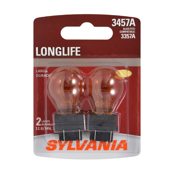 Sylvania 3457A Long Life Halogen Auto Mini Bulb, 2 pack, Compatible with Multiple Cars