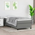 thumbnail image 1 of vidaXL Lit à Sommier avec Matelas Gris Foncé 100x203 cm Tissu Simple TG, 1 of 5