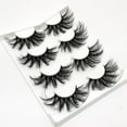 thumbnail image 4 of 25mm Lashes Big Fluffy False Eyelashes 3D Dramatic Long Volume Faux Mink Lashes Pack 4 Pairs, 4 of 5