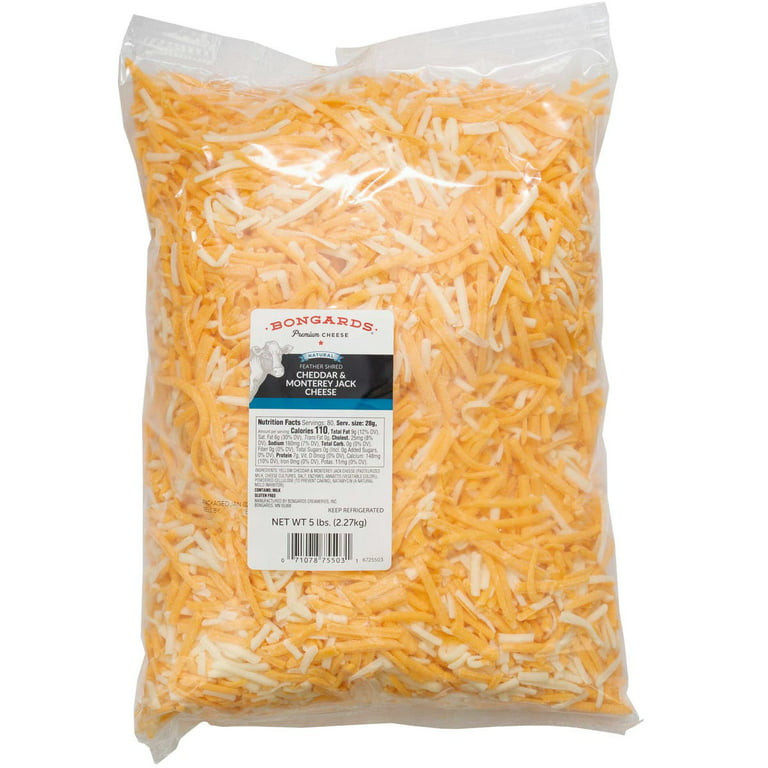 Land O Lakes Feather Shredded Mild Cheddar and Monterey Jack Cheese Blend,  5 Pound -- 4 per case.