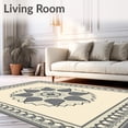 thumbnail image 2 of ODIKA 5'x7' Machine Washable Non-Slip Area Rug, Traditional Centerpiece with Radiating Petal Borders High Traffic Rug with Pad, Beige, 665001, 2 of 8