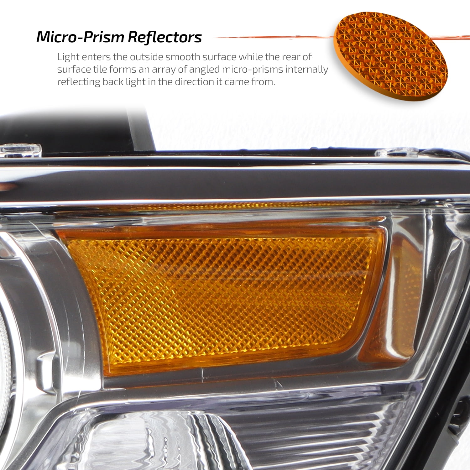 AKKON - Fits 2007-2009 Lincoln MKZ 2006 Zephyr [Halogen Type] Chrome Headlights Pair Driver Left+Passenger Right 06-09