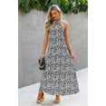 thumbnail image 4 of Animal Print Backless Halter Flowing Maxi Dress, 4 of 4