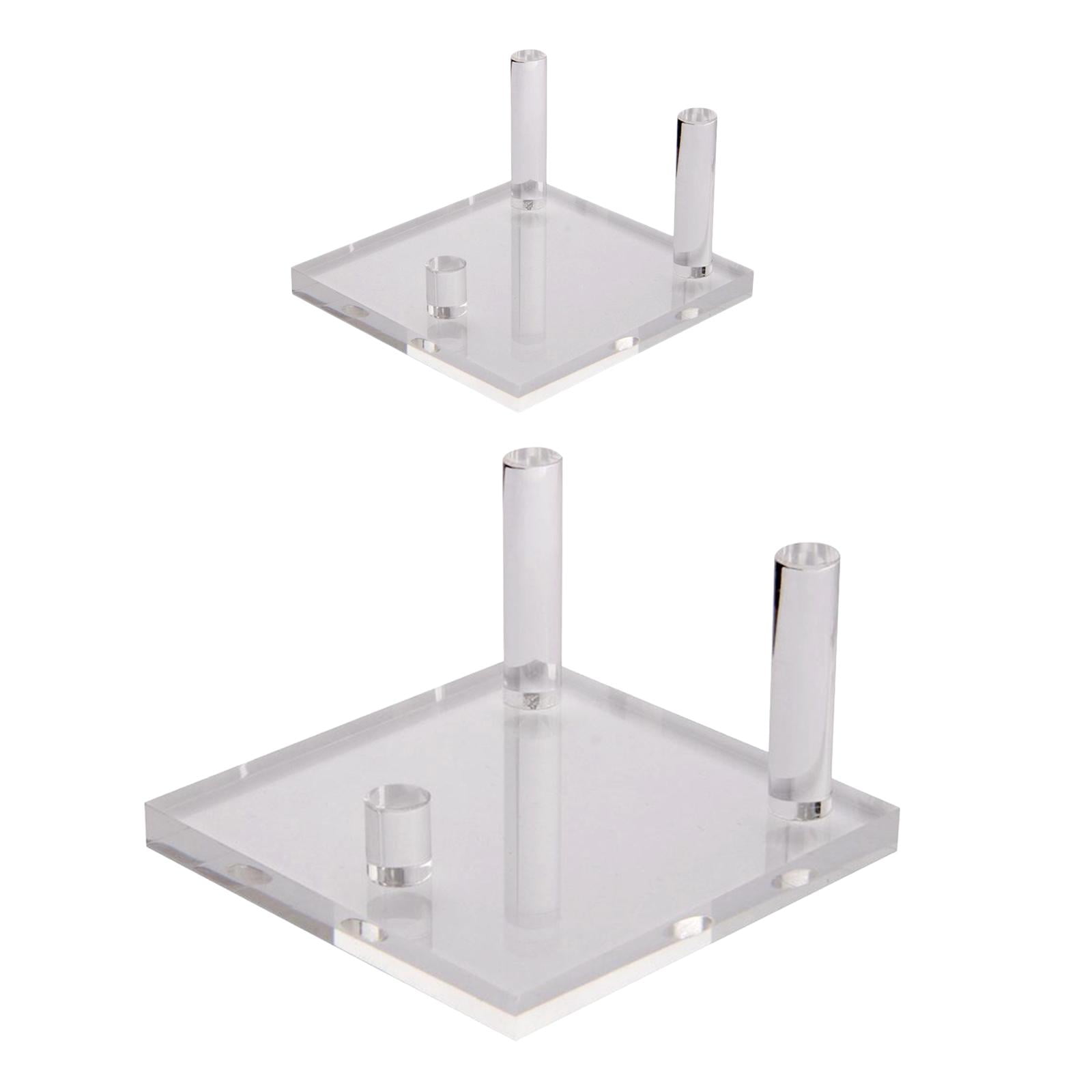 Extra-Large 4.3" Clear Acrylic 3-PEG MINERAL DISPLAY STANDS for sale 