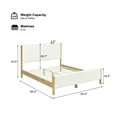 thumbnail image 3 of Christopher Knight Home Modern Boucle Upholstered Queen Bed Frame with Headboard, Solid Wood Legs, White, 3 of 8