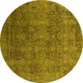 thumbnail image 1 of Ahgly Company Indoor Round Oriental Yellow Industrial Area Rugs, 4' Round, 1 of 4