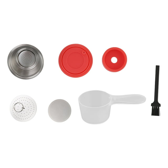 Juego de cápsulas de café de repuesto de acero inoxidable con filtro de café reutilizable con tapa para Dolce Gusto Red