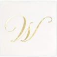 thumbnail image 2 of Gift Boutique Monogram Cocktail Napkins Letter M, 100 Count 2-Ply Disposable Paper Napkins, White with Gold Foil, 5x5 Folded for Parties & Events, 2 of 8