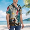thumbnail image 3 of Fotbe Colorful Graffiti Cow Camisa Hawaiana para Hombre Unisex – Camisa Casual de Verano con Botones de Manga Corta de Algodón y Lino,Large, 3 of 7