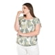 thumbnail image 4 of Blusa estampada Roman Fashion Estampado verde Talla 36, 4 of 7