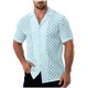 thumbnail image 1 of Mens Casual de Manga Corta Botón Abajo Camisas Cuello Turndown Color Sólido Botón Blusa, Suelto Ajuste Poliéster Camisa de Verano, Lavado de Manos Casual, 1 of 7