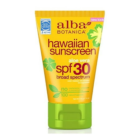 Alba Botanica Hawaiian Aloe Vera Natural Sunblock SPF 30 - 4 fl oz
