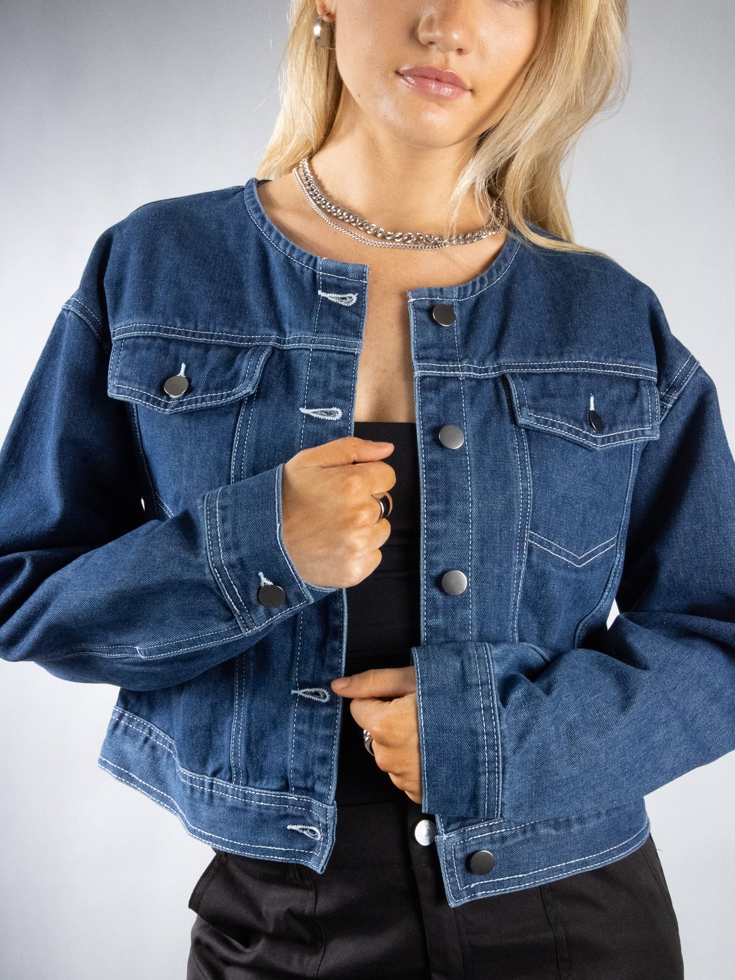 DARING DIVA Women's Elegant Stylish Duster Coat with Buckle Closure XS Blue