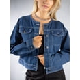 thumbnail image 3 of DARING DIVA Women's Elegant Stylish Duster Coat with Buckle Closure XS Blue, 3 of 6