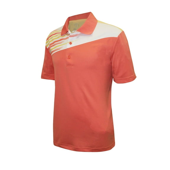 Monterey Club Men's Diagonal Flash Element Contrast Golf Polo Shirt #1537