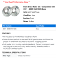 thumbnail image 2 of Front Brake Rotor Set - Compatible with 2001 - 2005 BMW 325i Base 2002 2003 2004, 2 of 2