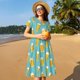 thumbnail image 4 of Fotbe Beer Vestido Largo de Moda para Mujer, Vestido Tipo Camiseta con Manga Corta y Estilo Casual a Rayas y Bloques de Color, 4 of 6