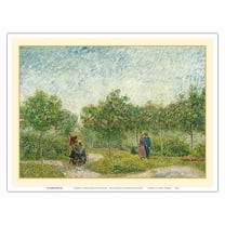 Garden in Montmarte with Lovers - Paris France - From an Original Color Painting by Vincent van Gogh c.1887 - Master Art Print (Unframed) 9in x 12in