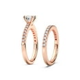 thumbnail image 2 of KEEVA JEWELS 1.50Ct Round Moissanite Engagement Ring With Matching Wedding Band for Women Made in 18K Rose Gold Plated Silver Size 10.5, 2 of 5