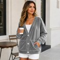 thumbnail image 6 of Wrongduck Women's Velvet Cardigan Jacket Lightweight Button Front Long Sleeve Casual Sweater Coat with Pockets Spring Fall Layering Top, 6 of 7