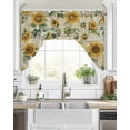 thumbnail image 2 of Farmhouse Sunflower Swag Valance for Windows 56'' x 36'', Retro Summer Botanical Light Filtering Kitchen Curtains Valances for Bathroom/Living Room/Bedroom/Café, Rod Pocket Curtain Panel, 2 of 6