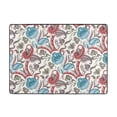 thumbnail image 7 of Area Rugs For Living Room Decor - Blue Flowers Paisley Soft Anti Slip Throw Washable Rugs 5x7 For Bedroom, Indoor Carpet For Bedroom Living Room 80x58In, 7 of 7