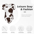 thumbnail image 4 of Fotbe Brown Cow Body de Mujer con Cuello Redondo y Mangas Cortas, Sin Mangas Ajustado, Suave, Cómodo y Básico-Small, 4 of 7