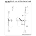thumbnail image 2 of Kingston Brass KAK3423W3 Made to Match Shower System with Slide/Grab Bar and Hand Shower in Antique Brass, 2 of 5