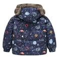 thumbnail image 4 of Lkhaha Girls Jacket Winter Baby Camo Dinosaur Car Print Cute Bear Ears Hooded Windproof Zipper Coat Size 4-5 Years, 4 of 6