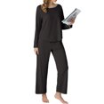 thumbnail image 4 of MINTREUS Pajamas for Women Set 2 Piece Lounge Set Long Sleeve Pjs Long Pants Sleepwear with Pockets, 4 of 8