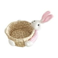thumbnail image 1 of Cesta de Pascua con forma de conejo, cesta de regalo para dulces, cesta tejida a mano, regalo para fiestas, almacenamiento de juguetes Medio, 1 of 9