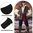 thumbnail image 4 of Ponceau Mens Pirate Pants Ankle Banded Renaissance Pants Medieval Viking Navigator Pants Halloween Pirate Costume with Drawstrings Black X-Large, 4 of 7