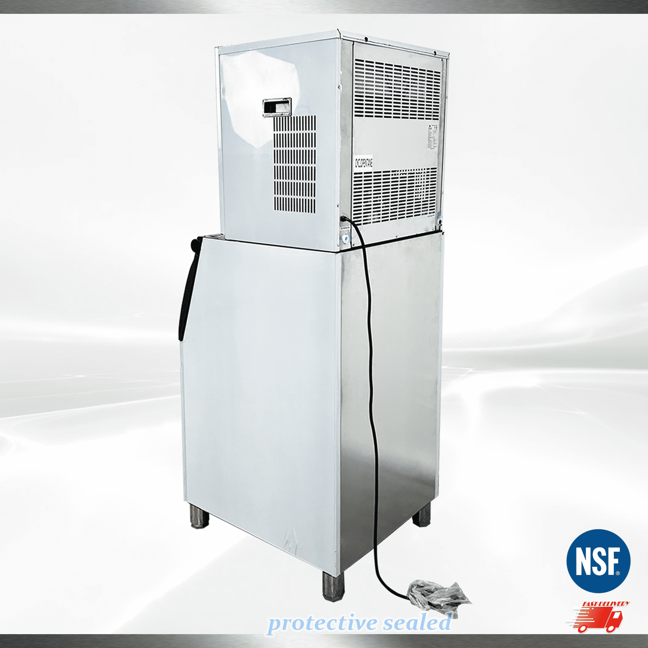 Cooler Depot NSF 460 lb Commercial Ice Maker Machine, 14-Minute Fast Freeze, 300 lb Bin, Model CIM-2100F