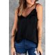 thumbnail image 2 of ABPHQTO Camiseta sin mangas con tirantes finos ajustable con volantes y cuello en V de color negro para mujer, 2 of 5