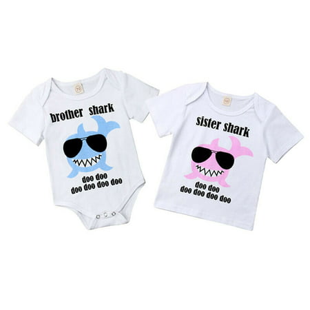 Big Sister Little Brother Matching Newborn Kid Baby Boy Girl Romper T-shirt Outfits Clothes