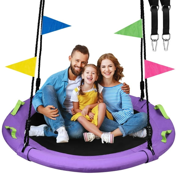 Platillo Tree Swing HeyZoo de 48 pulgadas con capacidad para 410 kg, color morado