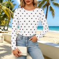 thumbnail image 5 of IMENGL Long Sleeve Shirts for Women Casual Dots Cute Crop ns T-Shirt Soft Women's Basic Tee Long Sleeve Tops,White, 5 of 9