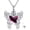 Celtic Purple Butterfly Heart Shape, variant on Cremation Urn Necklace, 925 Sterling Silver Ashes Jewelry with Funnel Kit for Women
