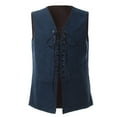 thumbnail image 3 of BLESSUME Mens Renaissance Steampunk Lace-up Vest Gothic Waistcoat Reversible Vest for Men, 3 of 6