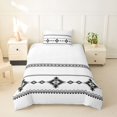 thumbnail image 2 of Erosebridal Vintage Exotic Bohemian Twin Bedding,White Black Duvet Cover Set For Men Women 2 Pieces,No Comforter,Reversible, 2 of 6