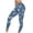 Blue, variant on Low Rise Baggy Jeans for Women Women's Fashion Imitation Denim Printed Tight Leggings Yoga Pants Sport Elastic Pants