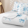 thumbnail image 4 of meiyoeat Cute Bow Letter K Twin Quilt Set for Girls, Watercolor Ribbon Twin Coverlet Set for Bedroom, Blue, 2-Piece, 4 of 7
