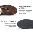 thumbnail image 3 of BERANMEY Women's Breathable Closed Toe Mesh Sandals Lightweight Comfort Flats with Metal Chain Detail Casual Walking Shoes for Beach and Holiday, 3 of 7