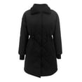 thumbnail image 5 of Black and Friday Clothing Sales Idoravan Women's Quilted Puffer Coat,Women's Fashion Casual Warm Lapel Button Waist Pocket Cotton Jacket Black S, 5 of 9